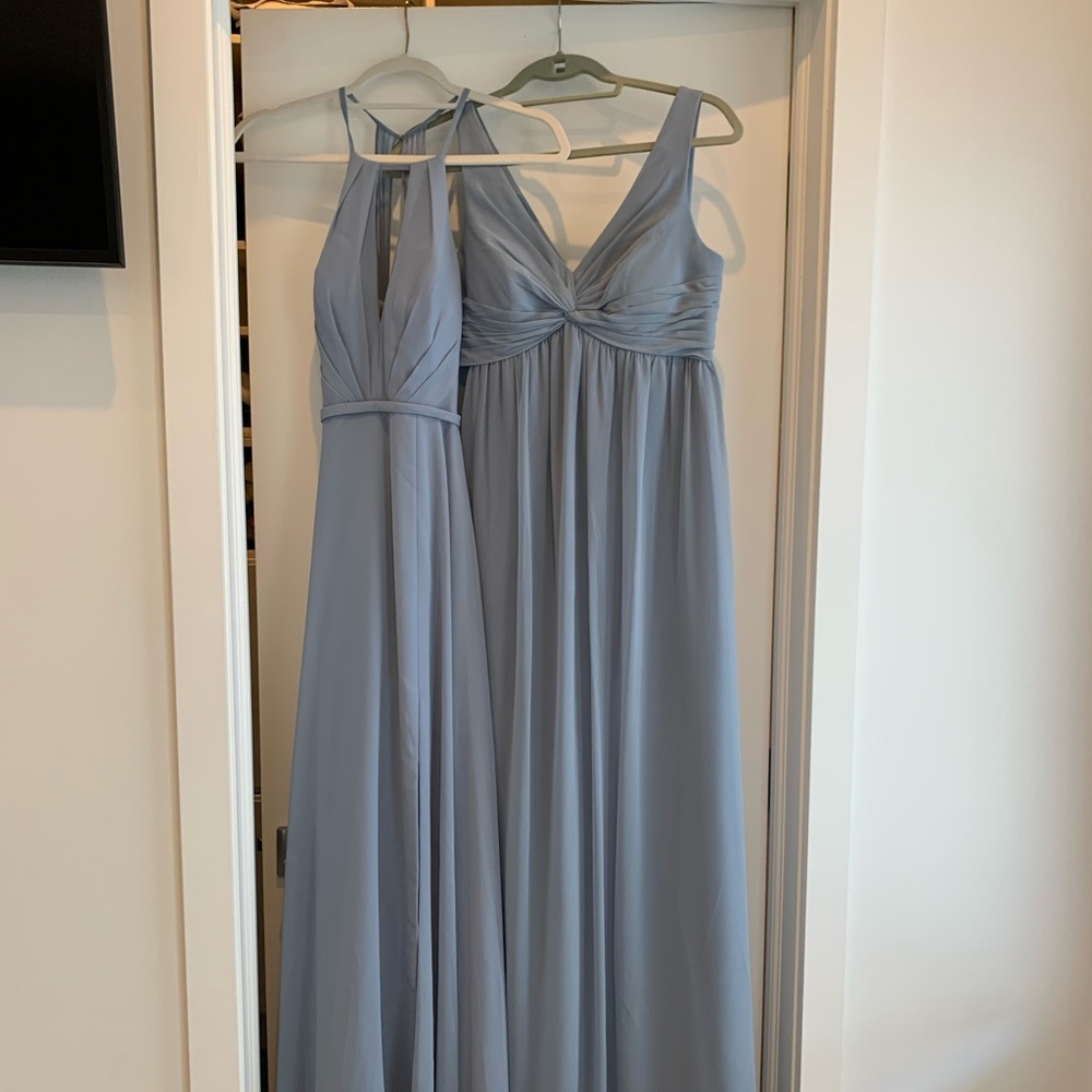 Azazie bridesmaid maternity dress, dusty blue size A2